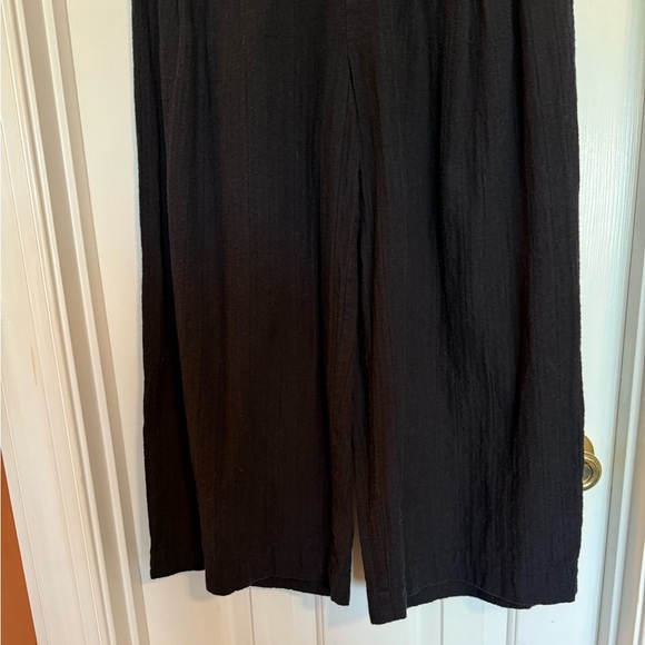 Anthropologie Cartonier Women's Black Wide-Leg Pleated Cropped Pants Size 6 - Picture 3 of 8